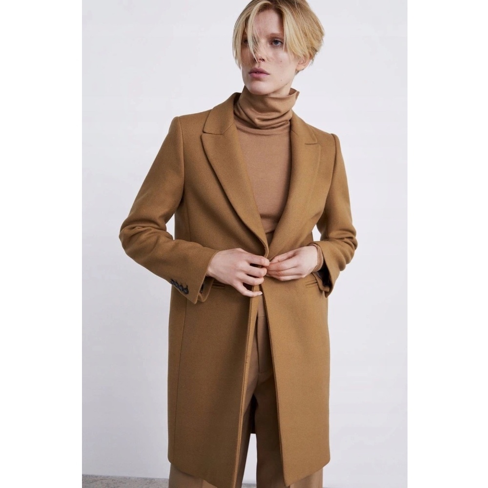 Zara Wool Coat,  Camel - NWT